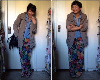 fall flower pants